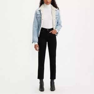 Levi’s 724 high rise straight crop black jeans